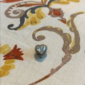 Heart-Shaped Silver Charm with Crystal